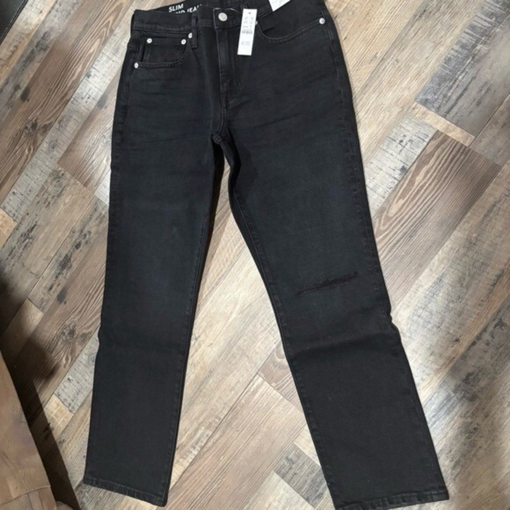 J.Crew Slim Boyfriend Jeans Black Distressed BB471 Size 27 NEW